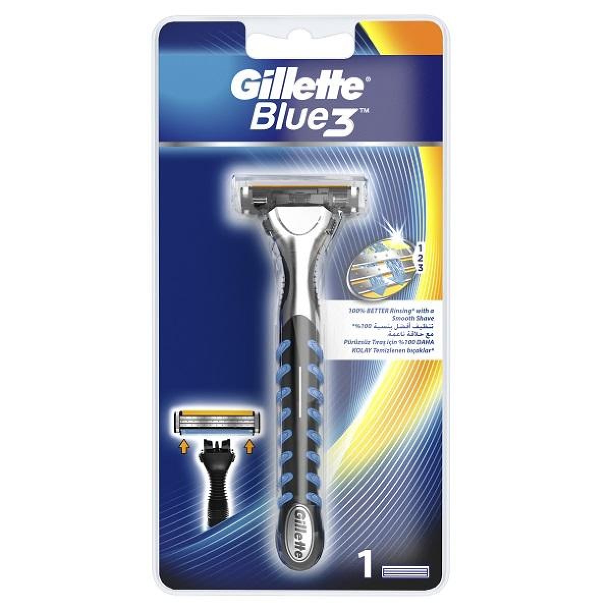 Gillette Blue 3 System Shaving Razor Cart 1-up